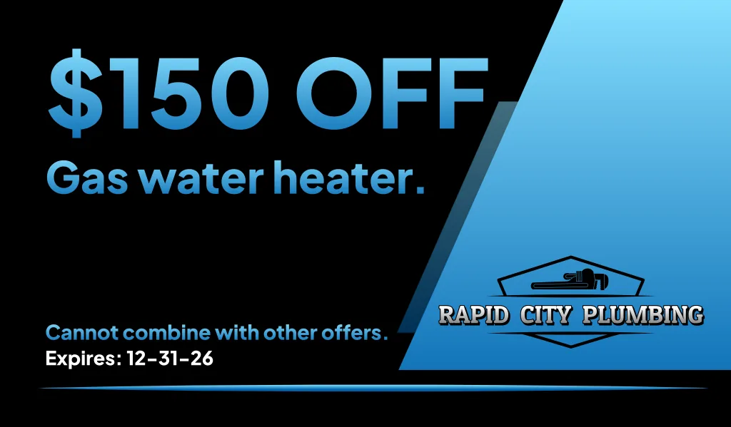 $150 Off a Gas Water Heater — Rapid City Plumbing coupon