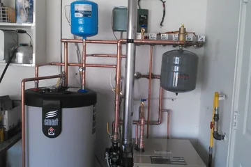 Indirect water heater on a Weil-McLain boiler